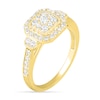 Thumbnail Image 6 of 0.69 CT. T.W. Composite Cushion Diamond Frame Vintage-Style Bridal Set in 10K Gold