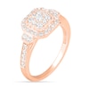 Thumbnail Image 5 of 0.69 CT. T.W. Composite Cushion Diamond Frame Vintage-Style Bridal Set in 10K Rose Gold