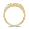 Thumbnail Image 3 of Men's 0.50 CT. T.W. Diamond Triple Row Slant Grooved Shank Ring in 10K Two-Tone Gold