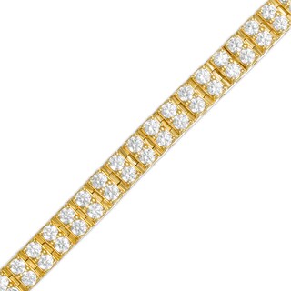 Men's 7.00 CT. T.W. Diamond Double Row Bracelet in 10K Gold - 8.5"