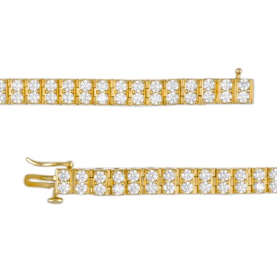 Men's 7.00 CT. T.W. Diamond Double Row Bracelet in 10K Gold - 8.5"