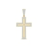 Thumbnail Image 0 of Men's 0.50 CT. T.W. Diamond Frame Chain Link Layered Cross Necklace Charm in 10K Gold
