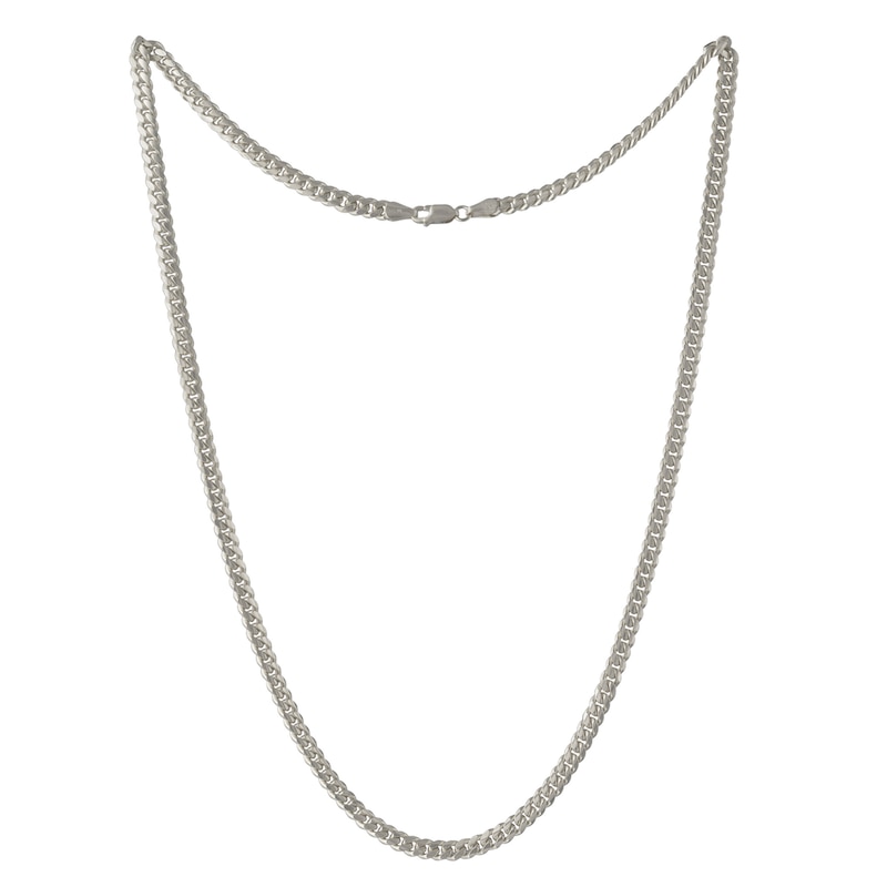 7.2mm Cuban Curb Chain Necklace in Solid Sterling Silver  - 24"|Peoples Jewellers