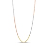 Thumbnail Image 0 of 2.65mm Alternating Evergreen Rope Chain Necklace in Hollow 10K Tri-Tone Gold - 20"