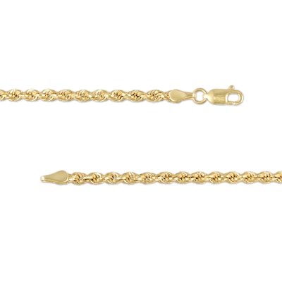 2.65mm Alternating Evergreen Rope Chain Necklace in Hollow 10K Tri-Tone Gold - 20"