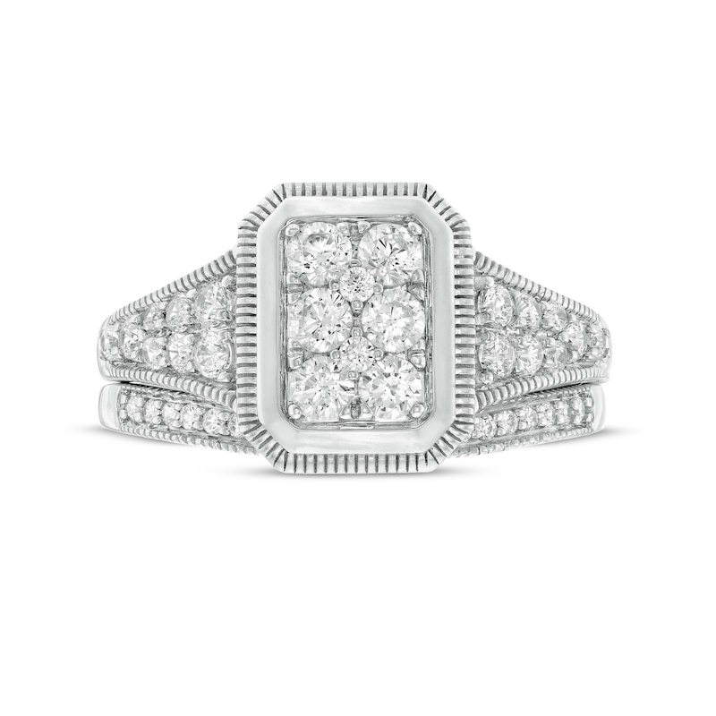 0.69 CT. T.W. Composite Diamond Frame Vintage-Style Bridal Set in 10K Gold|Peoples Jewellers