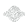 Thumbnail Image 4 of 0.95 CT. T.W. Composite Oval Diamond Split Shank Vintage-Style Bridal Set in 10K White Gold