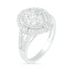 Thumbnail Image 5 of 0.95 CT. T.W. Composite Oval Diamond Split Shank Vintage-Style Bridal Set in 10K White Gold