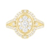 Thumbnail Image 5 of 0.95 CT. T.W. Composite Oval Diamond Split Shank Vintage-Style Bridal Set in 10K Gold