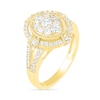 Thumbnail Image 6 of 0.95 CT. T.W. Composite Oval Diamond Split Shank Vintage-Style Bridal Set in 10K Gold