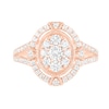 0.95 CT. T.W. Composite Oval Diamond Split Shank Vintage-Style Bridal Set in 10K Rose Gold