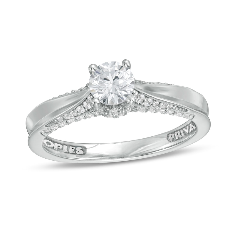 Peoples Private Collection 0.75 CT. T.W. Certified Diamond Engagement Ring in 14K White Gold (F/I1)