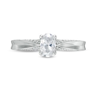 Peoples Private Collection 0.75 CT. T.W. Certified Oval Diamond Engagement Ring in 14K White Gold (F/SI2)