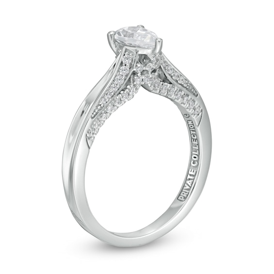 Peoples Private Collection 0.75 CT. T.W. Certified Pear-Shaped Diamond Engagement Ring in 14K White Gold (F/SI2)