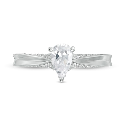 Peoples Private Collection 0.75 CT. T.W. Certified Pear-Shaped Diamond Engagement Ring in 14K White Gold (F/SI2)