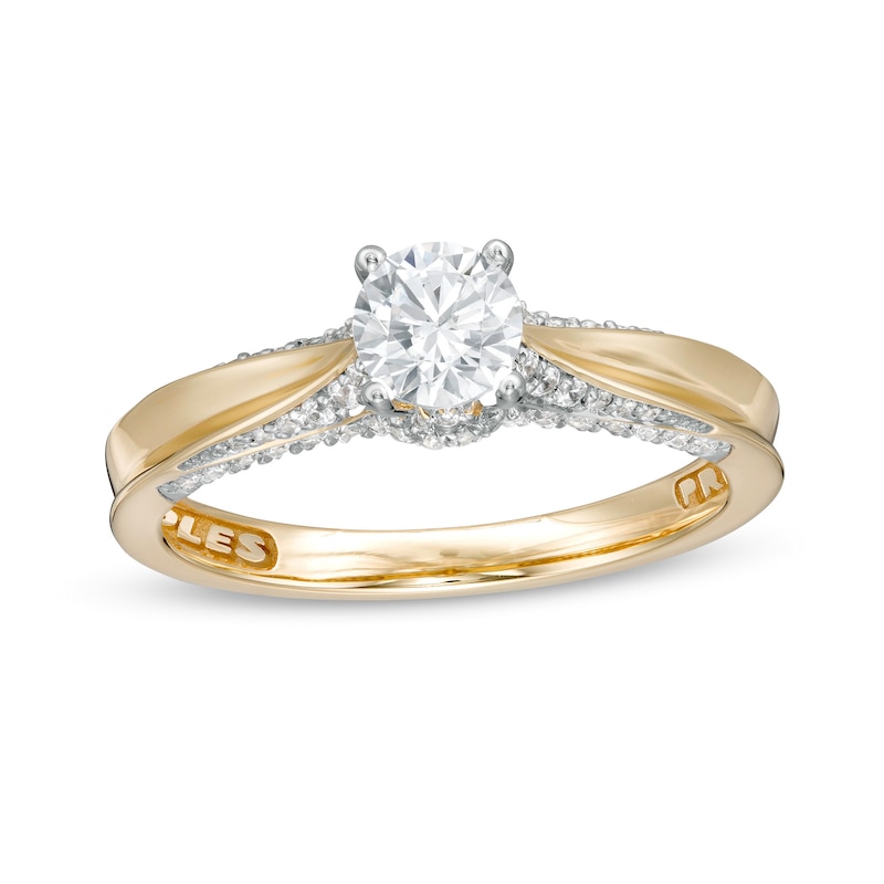 Main Image 1 of Peoples Private Collection 0.75 CT. T.W. Certified Diamond Engagement Ring in 14K Gold (F/I1)