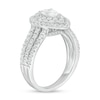 1.75 CT. T.W. Certified Lab-Created Pear-Shaped Diamond Double Frame Multi-Row Engagement Ring in 14K White Gold (F/SI2)