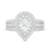 1.75 CT. T.W. Certified Lab-Created Pear-Shaped Diamond Double Frame Multi-Row Engagement Ring in 14K White Gold (F/SI2)