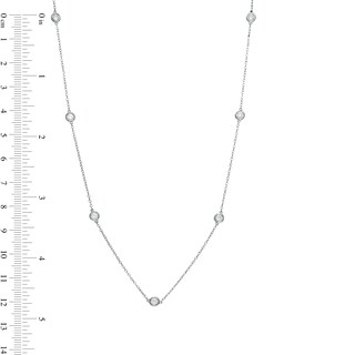 Marilyn Monroe™ Collection 0.70 CT. T.W. Diamond Station Necklace in 10K White Gold - 16"