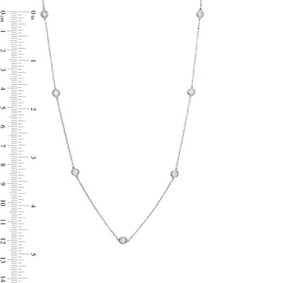 Marilyn Monroe™ Collection 0.70 CT. T.W. Diamond Station Necklace in 10K White Gold - 16"