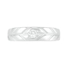 Thumbnail Image 1 of Men's 0.18 CT. Diamond Solitaire Textured Wedding Band in 10K White Gold