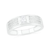 Men's 0.37 CT. T.W. Diamond Multi-Row Wedding Band in 10K White Gold