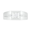 Men's 0.29 CT. T.W. Diamond Square Frame Tri-Sides Wedding Band in 10K White Gold