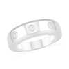 Thumbnail Image 0 of Men's 0.065 CT. T.W. Diamond Three Stone Station Wedding Band in 10K White Gold