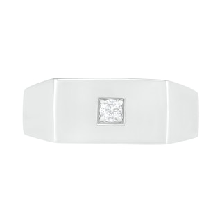 Men's 0.065 CT. Diamond Solitaire Square-Top Wedding Band in 10K Gold