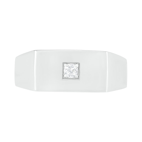 Men's 0.065 CT. Diamond Solitaire Square-Top Wedding Band in 10K Gold