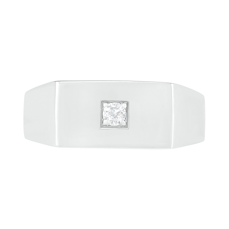 Men's 0.065 CT. Diamond Solitaire Square-Top Wedding Band in 10K Gold|Peoples Jewellers