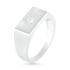 Thumbnail Image 2 of Men's 0.065 CT. Diamond Solitaire Square-Top Wedding Band in 10K White Gold