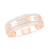 Men's 0.37 CT. T.W. Diamond Edge Wedding Band in 10K Rose Gold