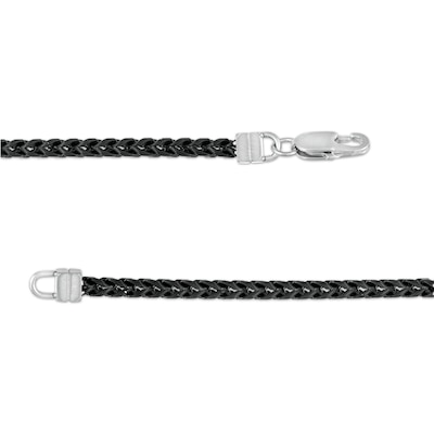 Men's 0.19 CT. T.W. Black Diamond Triple Row ID Bracelet in Stainless Steel and Black IP - 8.5"