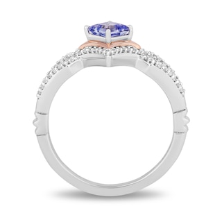 Enchanted Disney Ultimate Princess Celebration Tanzanite and 0.18 CT. T.W. Diamond Ring in Sterling Silver