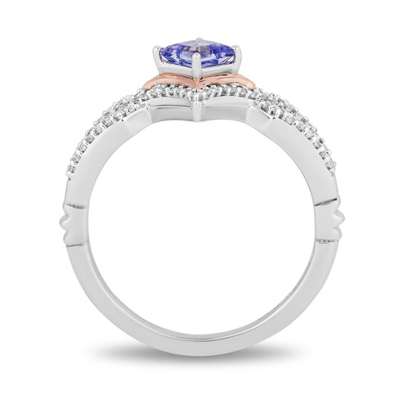 Enchanted Disney Ultimate Princess Celebration Tanzanite and 0.18 CT. T.W. Diamond Ring in Sterling Silver