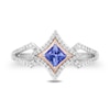 Enchanted Disney Ultimate Princess Celebration Tanzanite and 0.18 CT. T.W. Diamond Ring in Sterling Silver