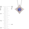 Enchanted Disney Ultimate Princess Celebration Tanzanite and 0.085 CT. T.W. Diamond Frame Necklace in Sterling Silver