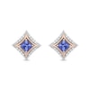 Enchanted Disney Ultimate Princess Celebration Tanzanite and 0.085 CT. T.W. Diamond Stud Earrings in Sterling Silver