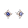 Enchanted Disney Ultimate Princess Celebration Tanzanite and 0.085 CT. T.W. Diamond Stud Earrings in Sterling Silver