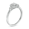 Thumbnail Image 2 of 0.25 CT. T.W. Emerald-Cut Diamond Frame Vintage-Style Promise Ring in 10K White Gold