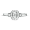 0.25 CT. T.W. Emerald-Cut Diamond Frame Vintage-Style Promise Ring in 10K White Gold