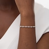 Thumbnail Image 1 of 3.00 CT. T.W. Baguette and Round Diamond Alternating Bracelet in 10K White Gold - 7.25"