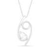 Thumbnail Image 0 of Pear-Shaped White Lab-Created Sapphire Cancer Zodiac Sign Pendant in Sterling Silver