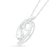 Thumbnail Image 1 of Pear-Shaped White Lab-Created Sapphire Cancer Zodiac Sign Pendant in Sterling Silver