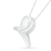 Thumbnail Image 1 of Pear-Shaped White Lab-Created Sapphire Libra Zodiac Sign Pendant in Sterling Silver