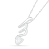 Pear-Shaped White Lab-Created Sapphire Scorpio Zodiac Sign Pendant in Sterling Silver