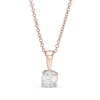 Thumbnail Image 0 of 0.38 CT. Diamond Solitaire Pendant in 10K Rose Gold (I/I3) - 18"