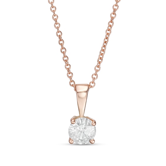 CT. Diamond Solitaire Pendant in 10K Rose Gold (I/I3