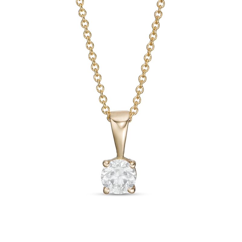 Main Image 1 of 0.45 CT. Diamond Solitaire Pendant in 10K Gold (I/I3) - 18&quot;